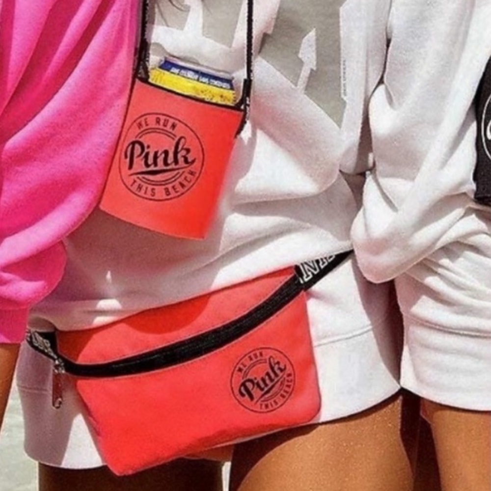NEW 2 piece VS PINK set bright Fanny pack and neck coozy